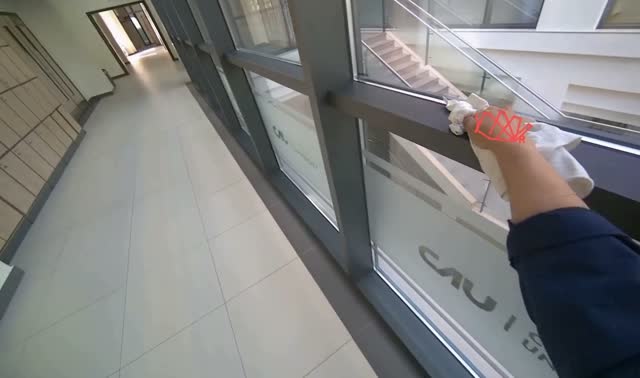 Wiping window frames: egocentric robotics sample