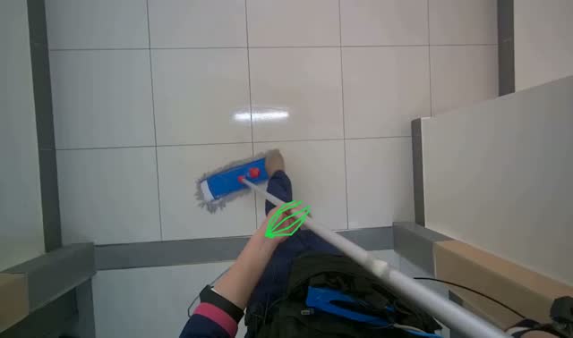 Mopping hallway floor: egocentric robotics sample