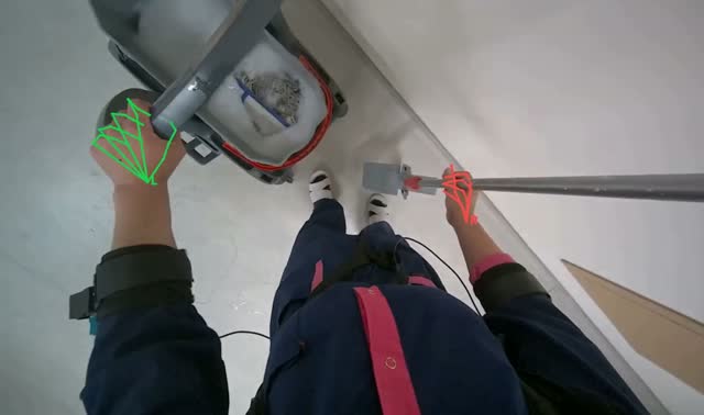 Cleaning mop head in bucket: egocentric robotics sample