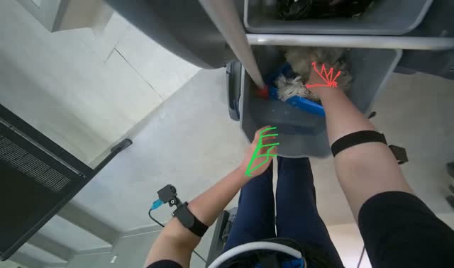 Preparing mop for cleaning: egocentric robotics sample