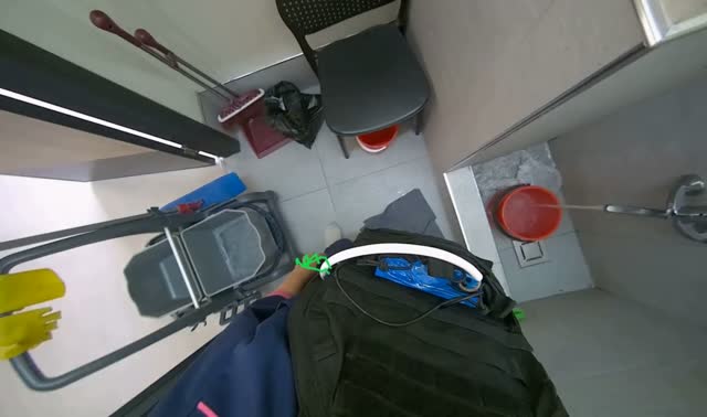 Preparing cleaning solution: egocentric robotics sample