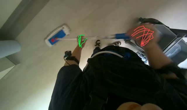 Cleaning high surfaces with mop: egocentric robotics sample