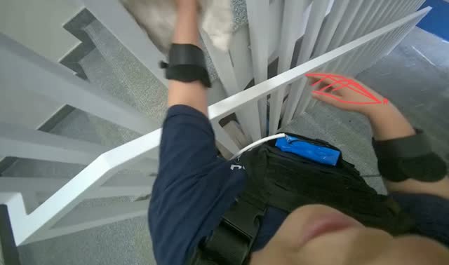 Wiping staircase handrail: egocentric robotics sample