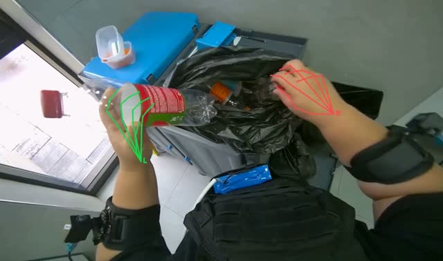 Emptying and sorting trash: egocentric robotics sample