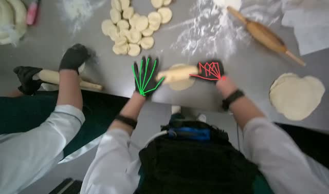 Rolling dough circles: egocentric robotics sample