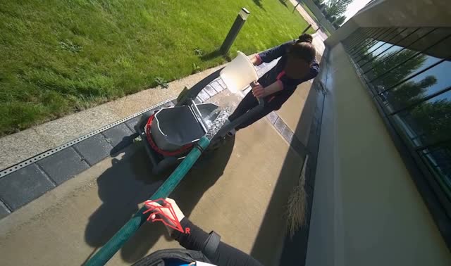 Filling cleaning cart with water: egocentric robotics sample