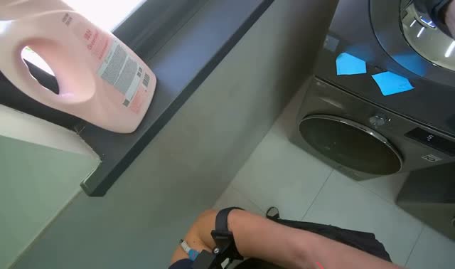Unloading clothes and notes from washing machine: egocentric robotics sample