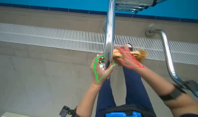Wiping pool ladder handles: egocentric robotics sample