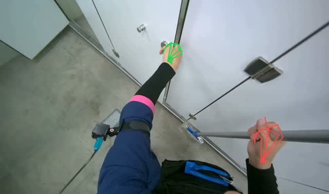 Mopping shower stall floor: egocentric robotics sample
