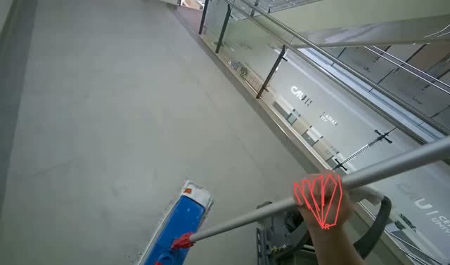 Cleaning floor and door area: egocentric robotics sample