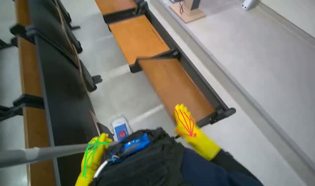 Mopping classroom floor and moving chairs: egocentric robotics sample