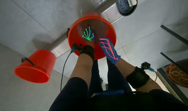 Preparing cleaning tools and solution: egocentric robotics sample