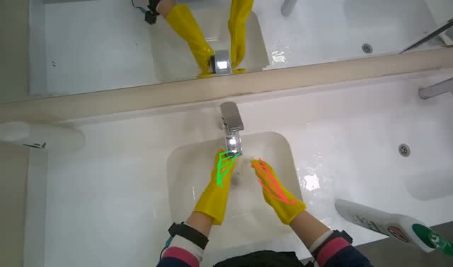 Cleaning sink and faucet: egocentric robotics sample
