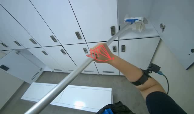 Cleaning inside lockers: egocentric robotics sample