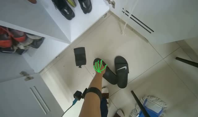 Mopping locker room floor: egocentric robotics sample