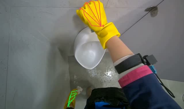 Cleaning urinals: egocentric robotics sample