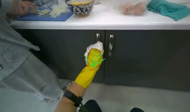 Wiping kitchen cabinets exterior: egocentric robotics sample