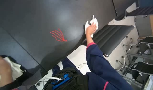 Wiping large office table: egocentric robotics sample