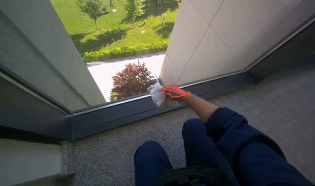 Wiping window frame and glass: egocentric robotics sample