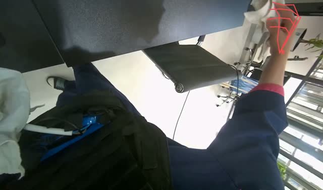 Wiping office desk: egocentric robotics sample