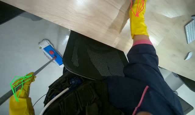 Mopping office floor and moving chairs: egocentric robotics sample