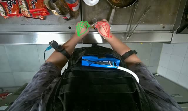 Preparing and adding seasoning to noodles: egocentric robotics sample