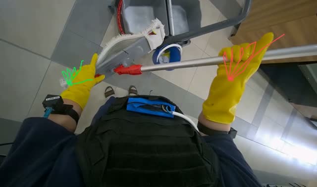 Preparing mop head: egocentric robotics sample