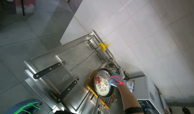 Cooking ingredients in pan: egocentric robotics sample