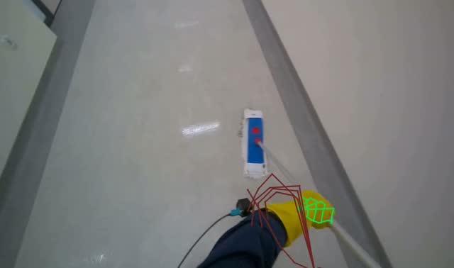 Mopping hallway floor: egocentric robotics sample