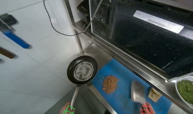 Cooking Chopped Meat: egocentric robotics sample