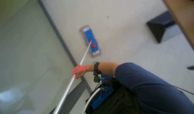 Mopping office floor: egocentric robotics sample