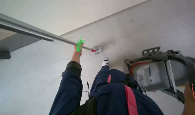 Cleaning mop head in bucket: egocentric robotics sample