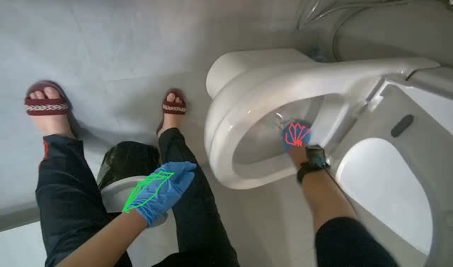 Cleaning toilet: egocentric robotics sample