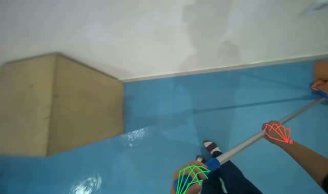 Mopping gymnasium floor edges: egocentric robotics sample