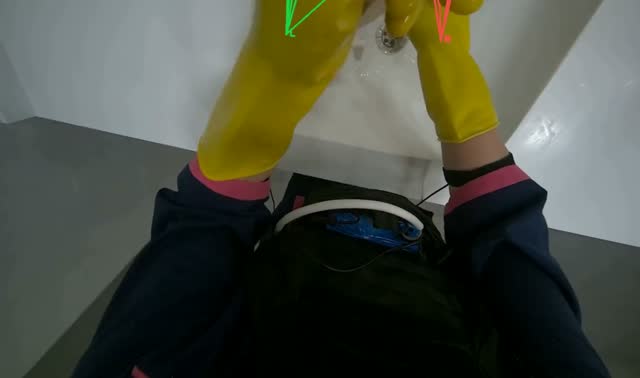 Rinsing and wringing cleaning cloth: egocentric robotics sample