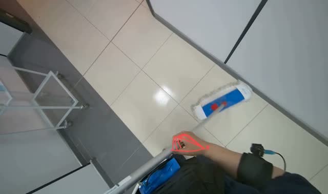 Mopping room floor: egocentric robotics sample