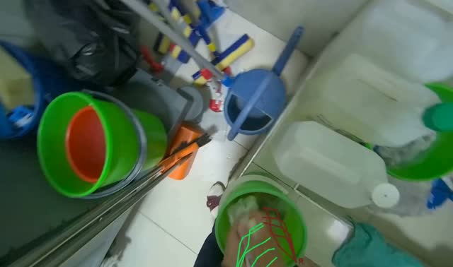 Washing cleaning cloths: egocentric robotics sample