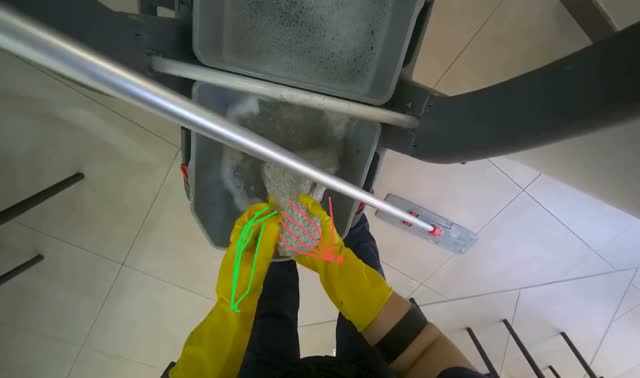 Mopping cafeteria floor: egocentric robotics sample