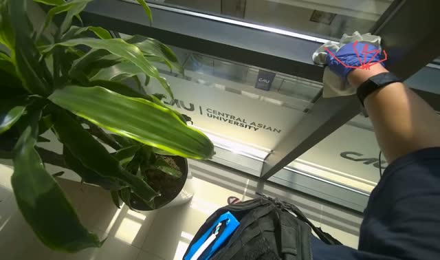Wiping window frames: egocentric robotics sample