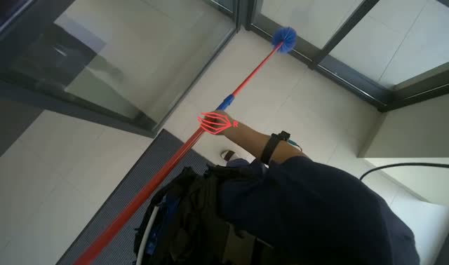 Dusting glass entrance doors and frames: egocentric robotics sample