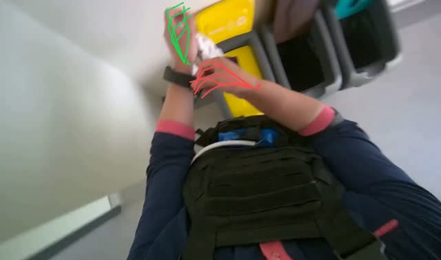 Disposing cloths into recycling bins: egocentric robotics sample