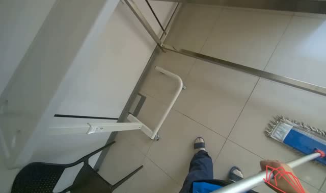 Mopping hospital room floor: egocentric robotics sample