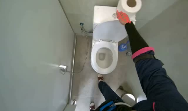 Checking and preparing toilet stalls: egocentric robotics sample