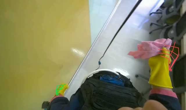 Wiping glass partition: egocentric robotics sample