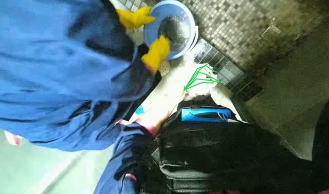 Wringing and rinsing cleaning cloth: egocentric robotics sample