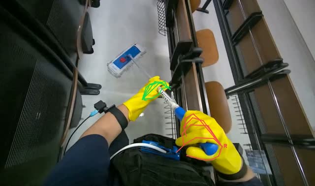 Mopping auditorium floor: egocentric robotics sample