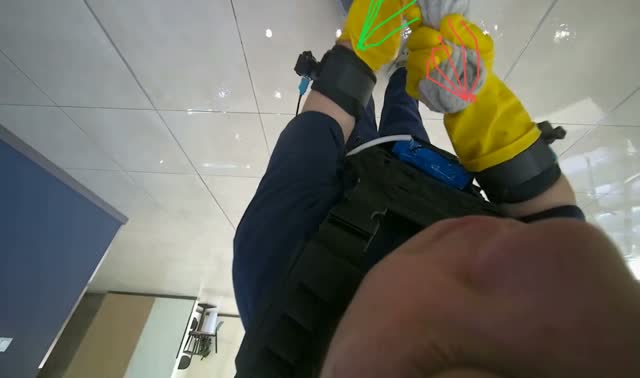 Wringing and reattaching mop head: egocentric robotics sample