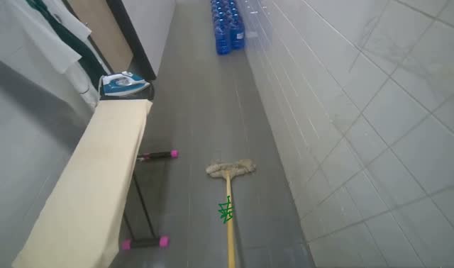 Preparing mop for cleaning: egocentric robotics sample