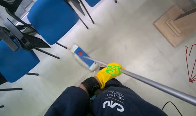 Mopping the meeting room floor: egocentric robotics sample