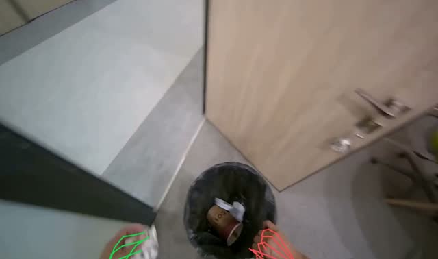 Emptying office trash bins: egocentric robotics sample